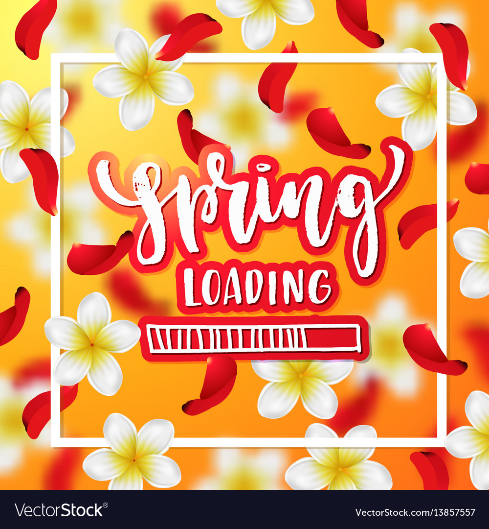 Hand drawn calligraphy spring loading vector image Hand drawn calligraphy spring loading