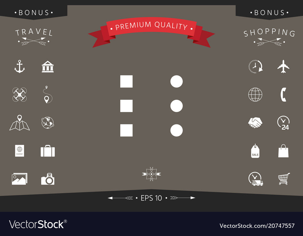 Menu icon for mobile apps and websites vector image Menu icon for mobile apps and websites