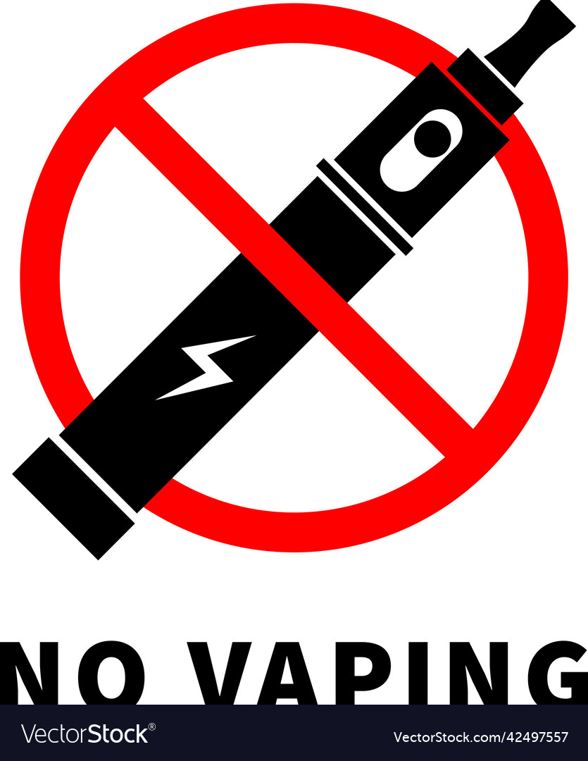 No vaping forbidden sign with electronic cigarette