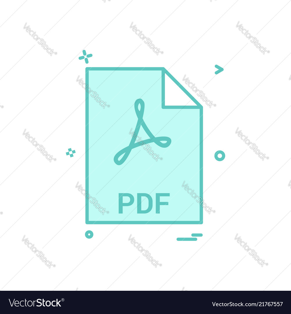 Pdf file extension format icon design Vector Image Pdf file extension format icon design
