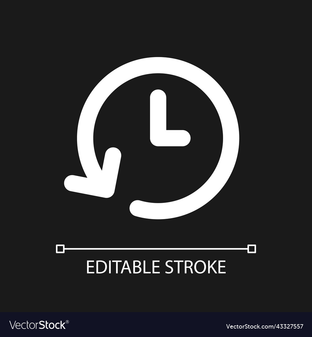 Period of time pixel perfect white linear ui icon