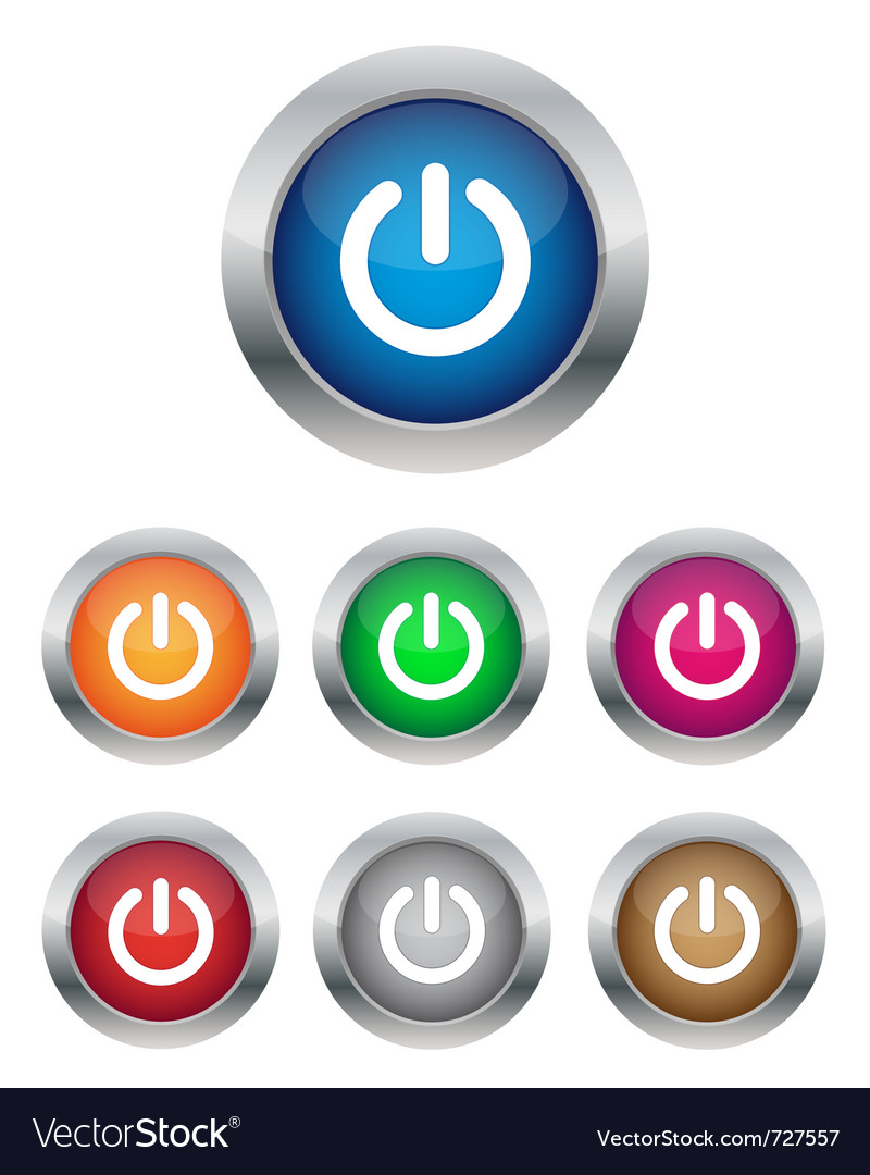 Power buttons Royalty Free Vector Image - VectorStock