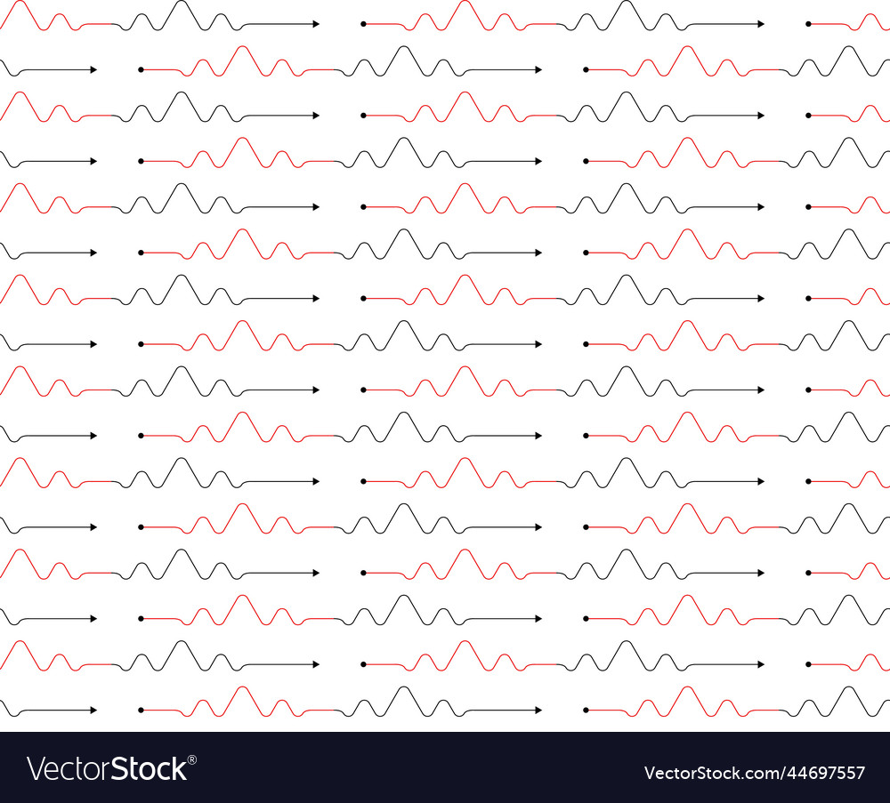 Seamless pattern of waves lines with pulse vector image Seamless pattern of waves lines with pulse