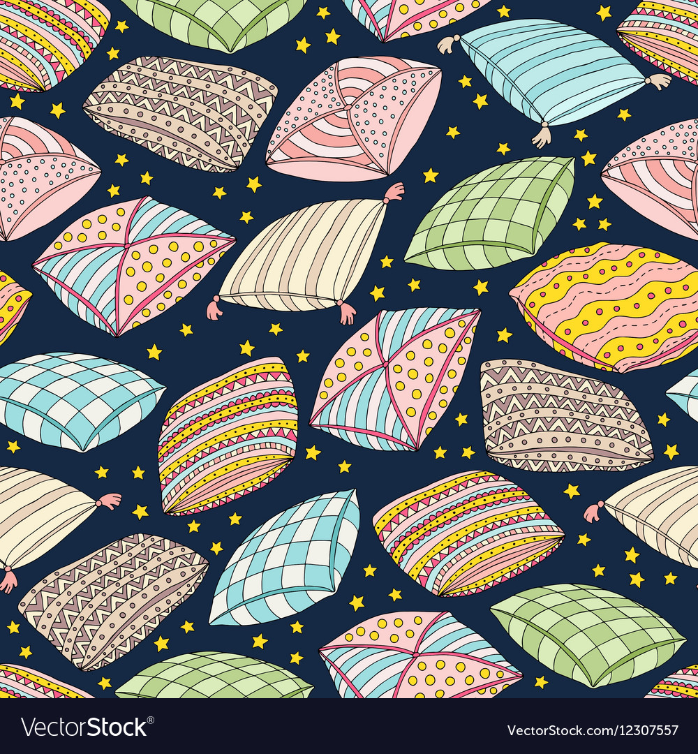 Seamless pattern with colorful pillows