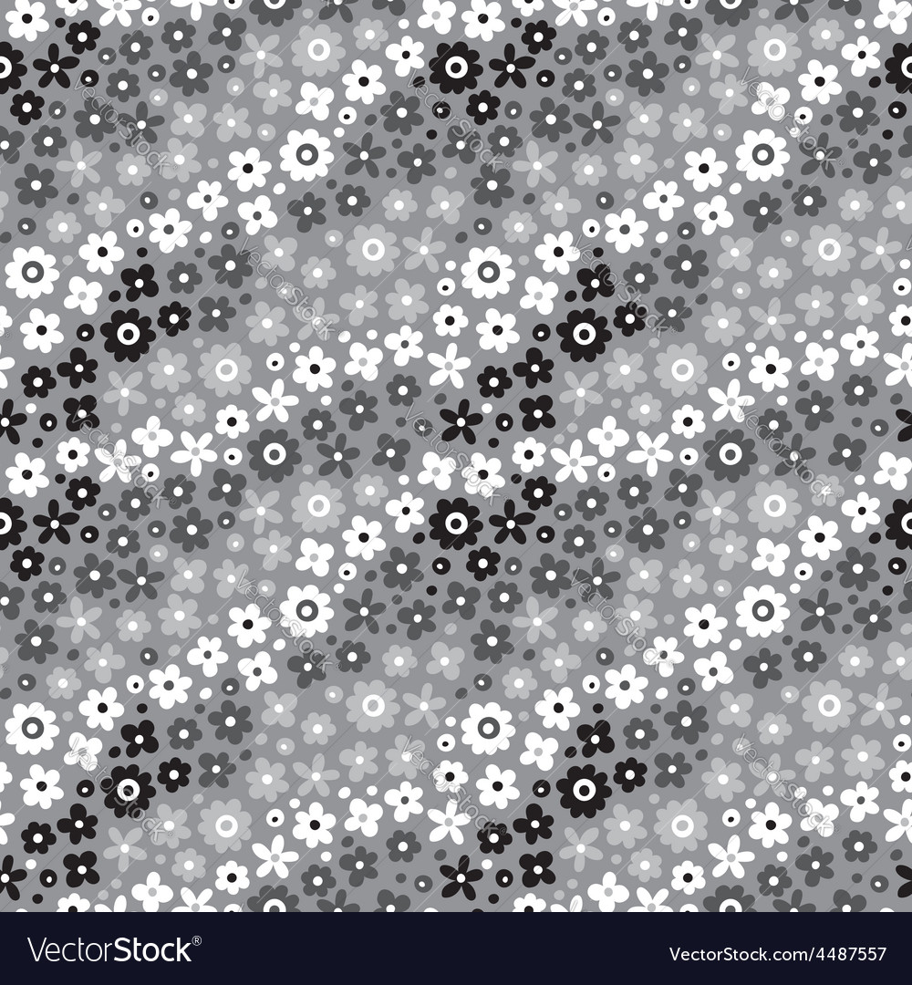 Seamless pattern with simple flowers