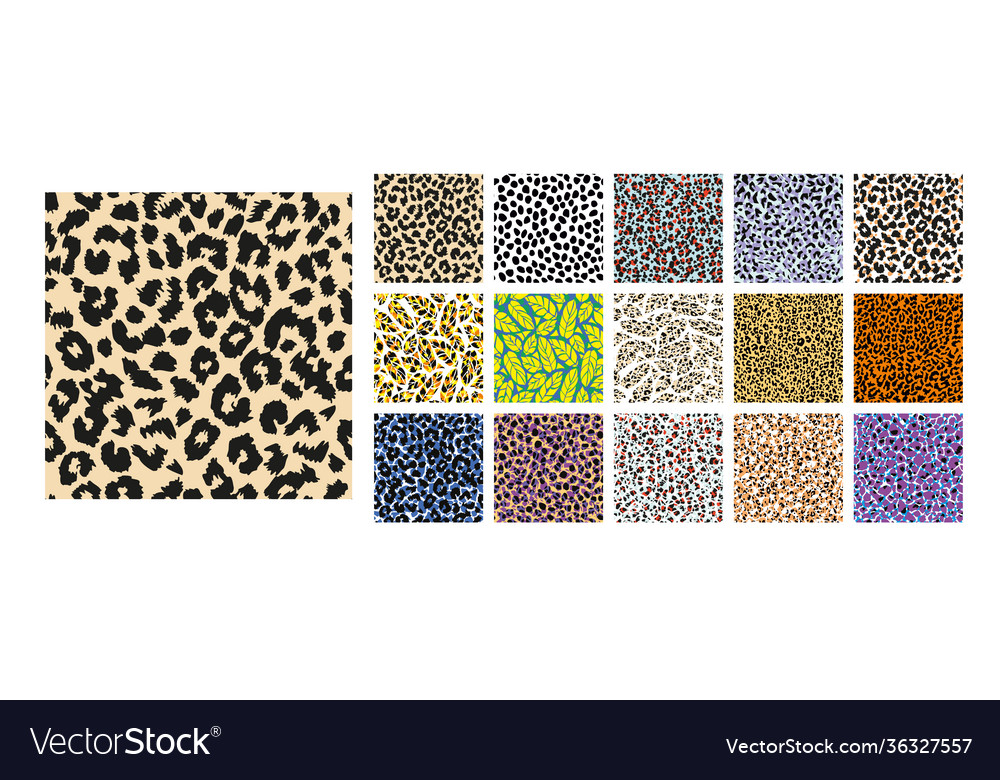 Set animal print patterns