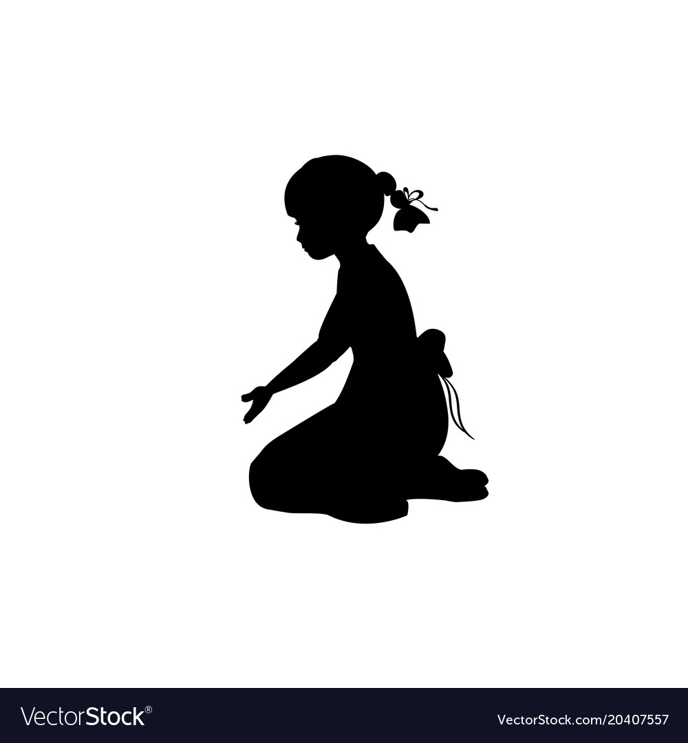 sitting girl silhouette