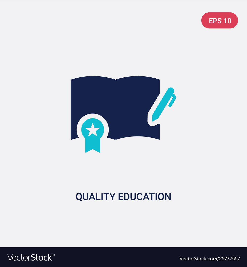 Two color quality education icon from Royalty Free Vector