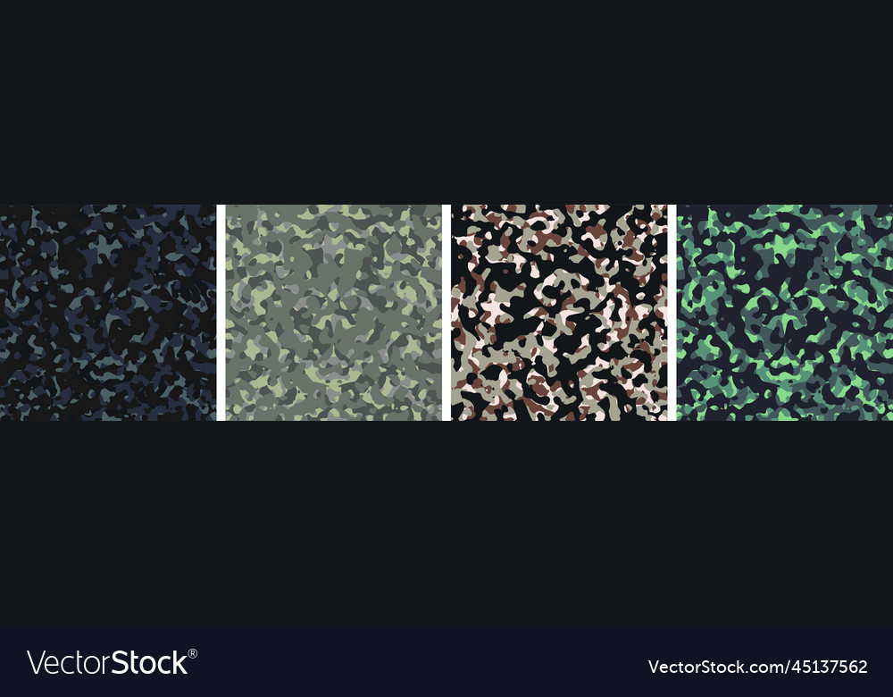4 camouflage background set pattern design vector image 4 camouflage background set pattern design