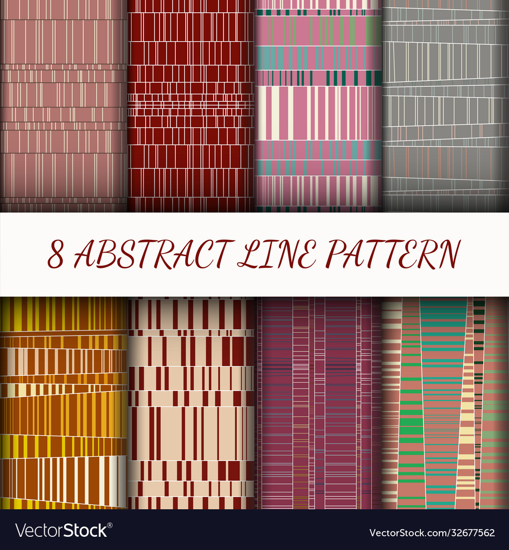 8 set abstract line art pattern vector image 8 set abstract line art pattern