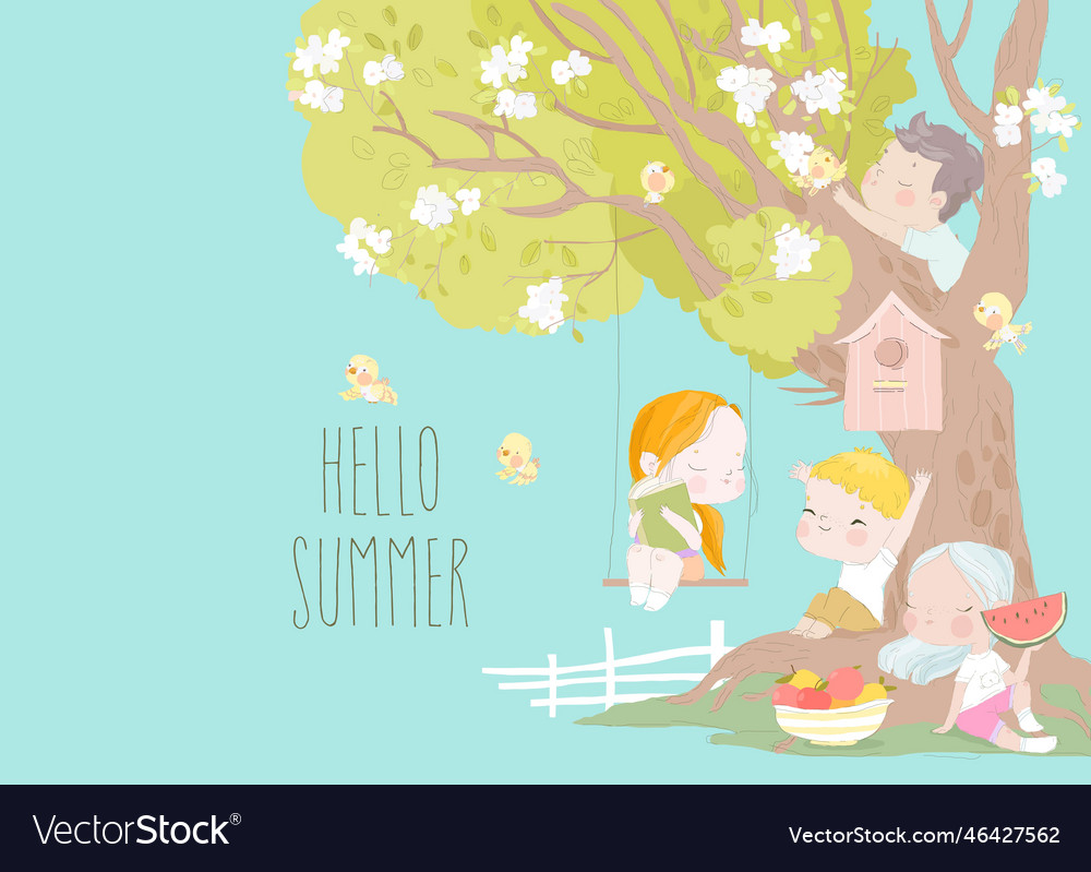 Fröhliche Kids genießen Sommerspaß