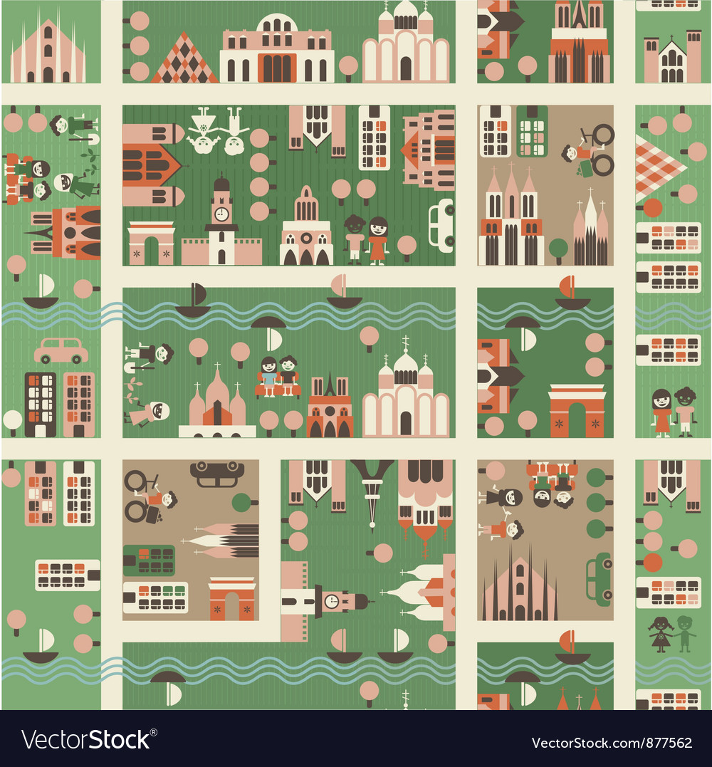 City map Royalty Free Vector Image - VectorStock