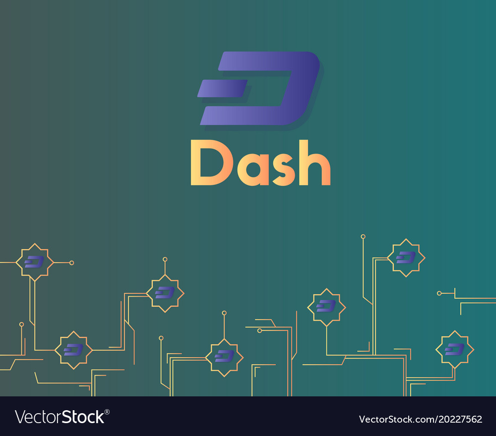 Dash blockchain technology with circuit background