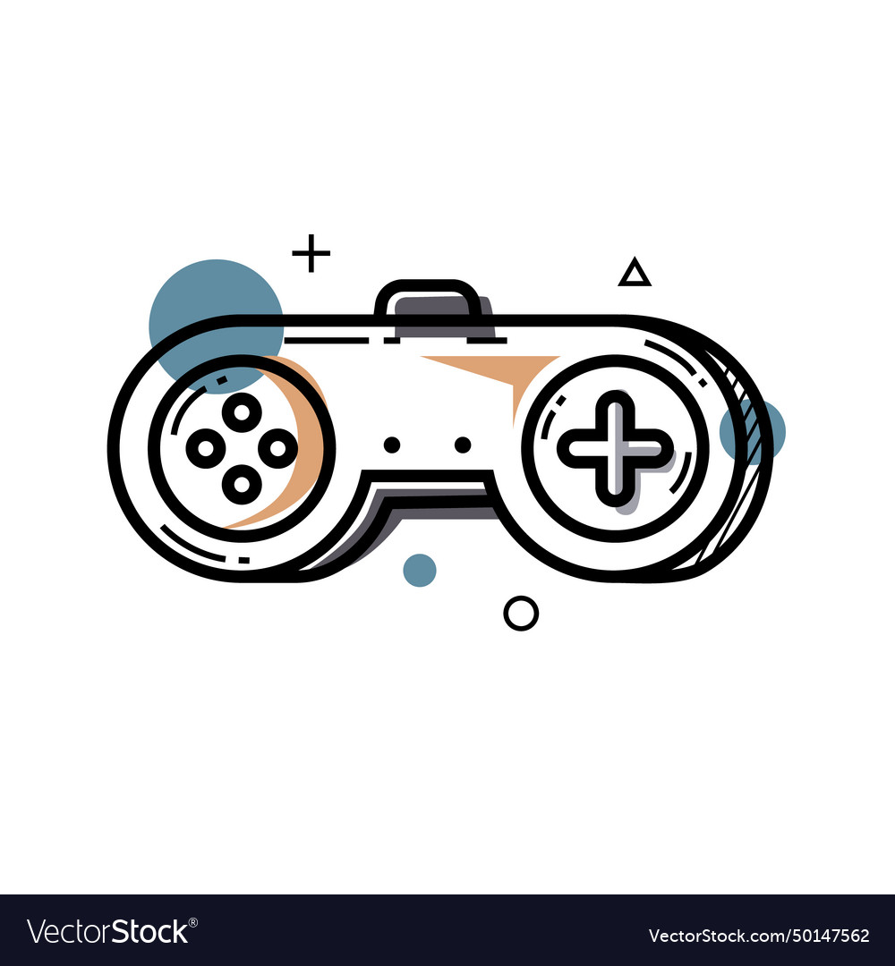 Hand drawing art of joystick gamepad element