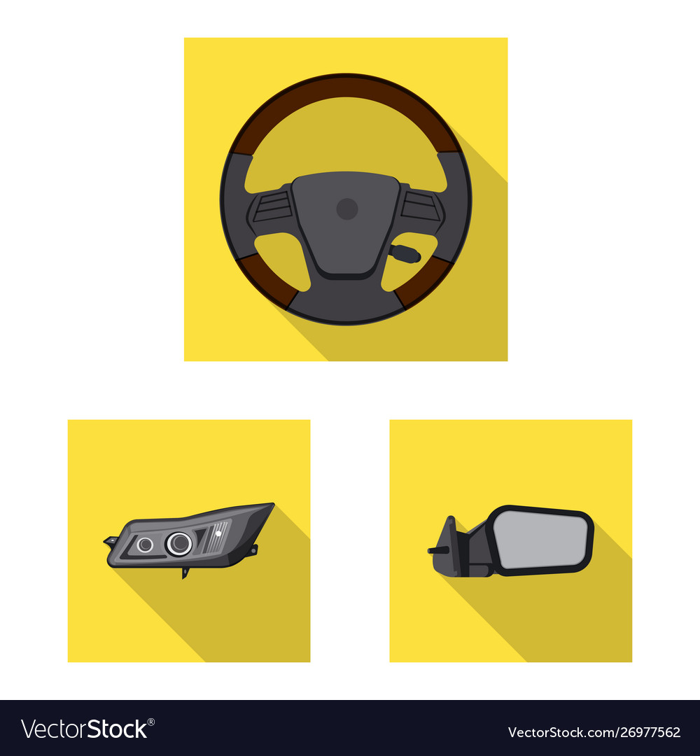 Isolated object auto and part logo collection vector image Isolated object auto and part logo collection