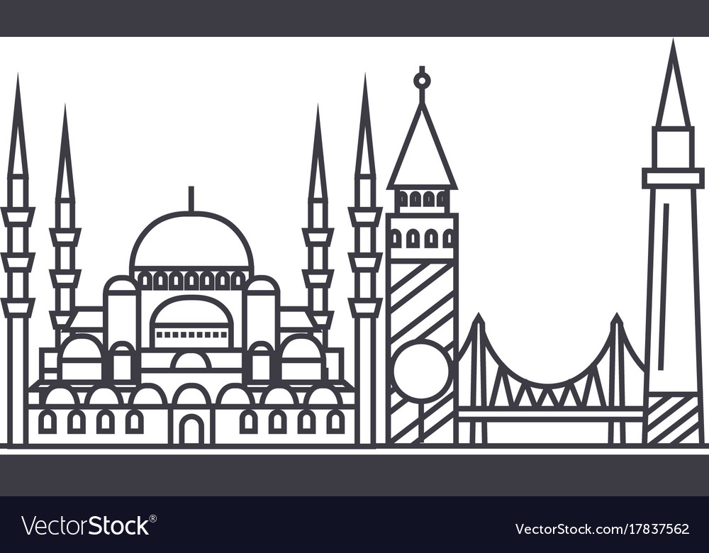 Istambul line icon sign Royalty Free Vector Image