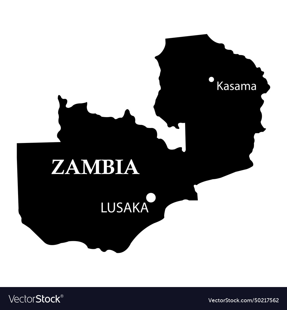 Map of zambia Royalty Free Vector Image - VectorStock