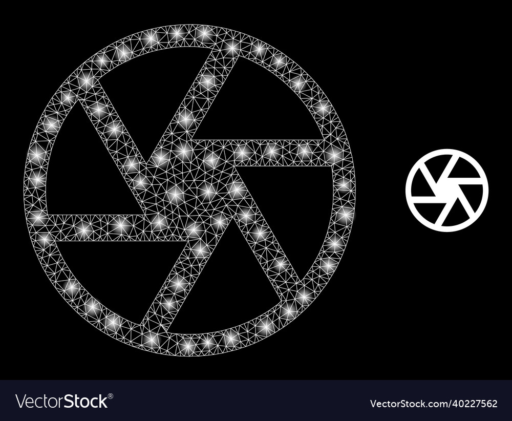 Mesh web shutter with illumitated wire vector image Mesh web shutter with illumitated wire