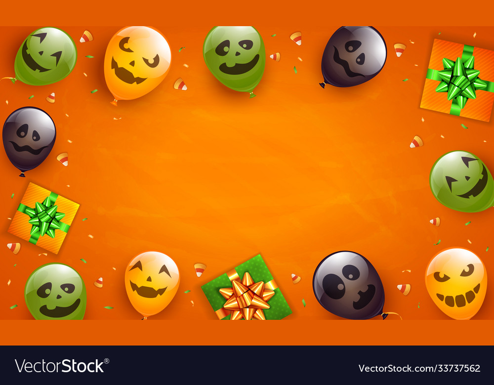 Orange halloween Hintergrund mit Ballons