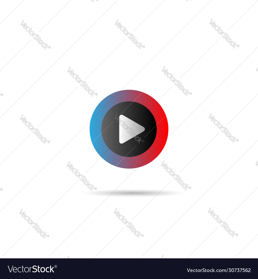 Play button logo design template rounded ellipse
