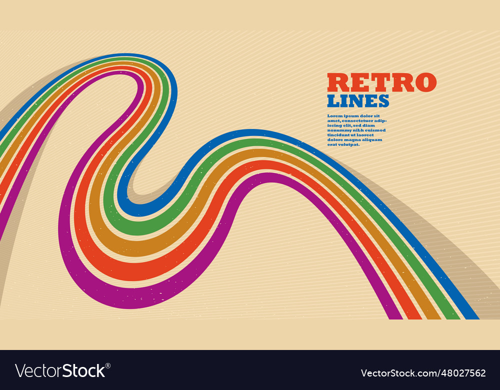 Retro style abstract background with curve lines vector image Retro style abstract background with curve lines