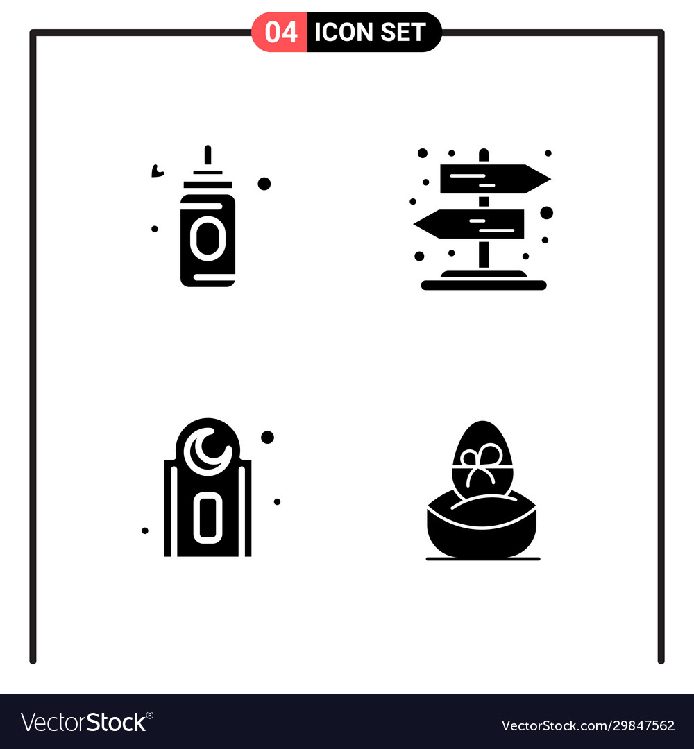 Set 4 solid style icons for web and mobile Vector Image Set 4 solid style icons for web and mobile
