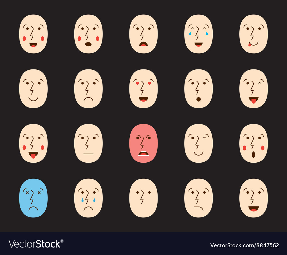 Set of Emoticons or Emoji Royalty Free Vector Image