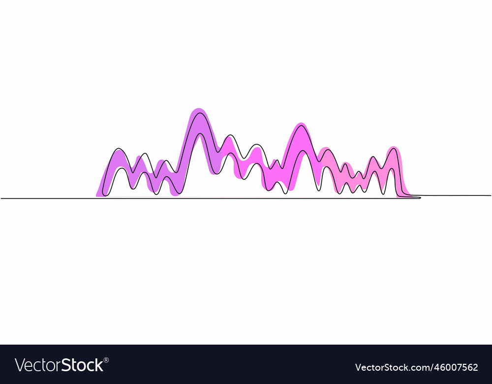 Single continuous line drawing black music sound