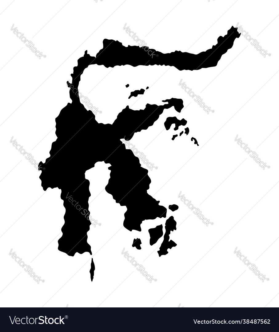 Sulawesi island map silhouette Royalty Free Vector Image