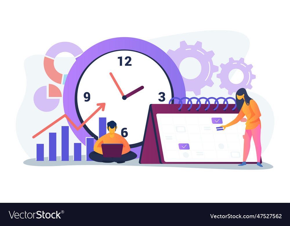 Timing and project scheduling vector image Timing and project scheduling