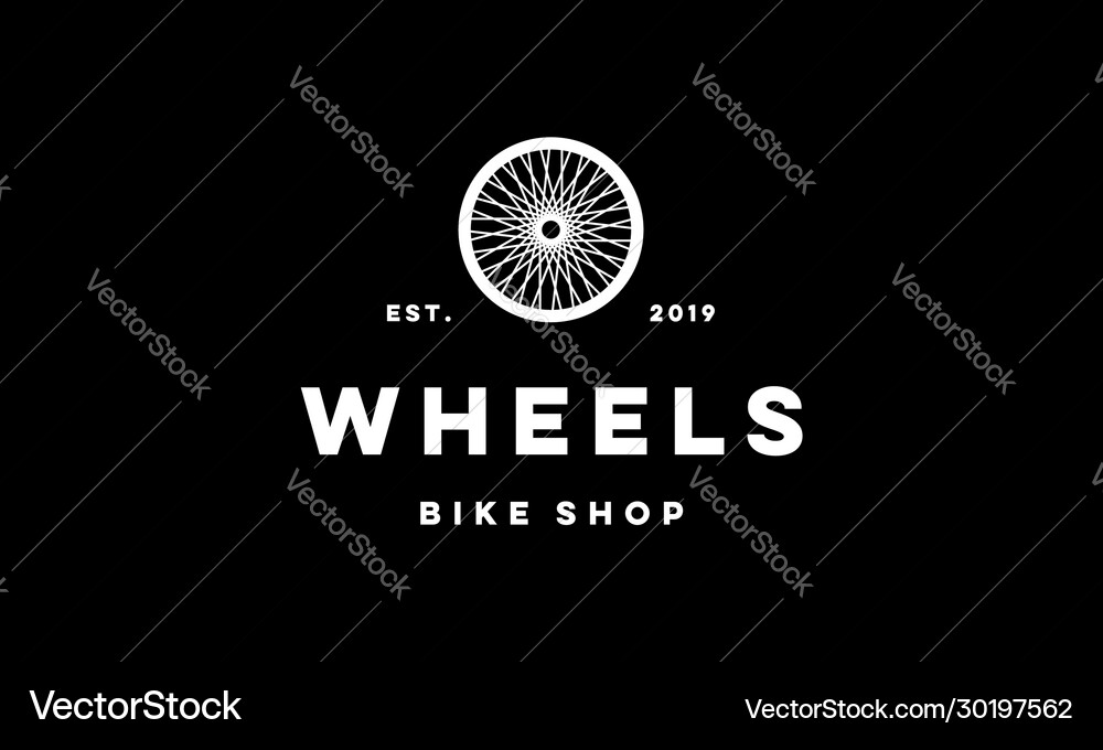 Wheel bike logo design concept Royalty Free Vector Image