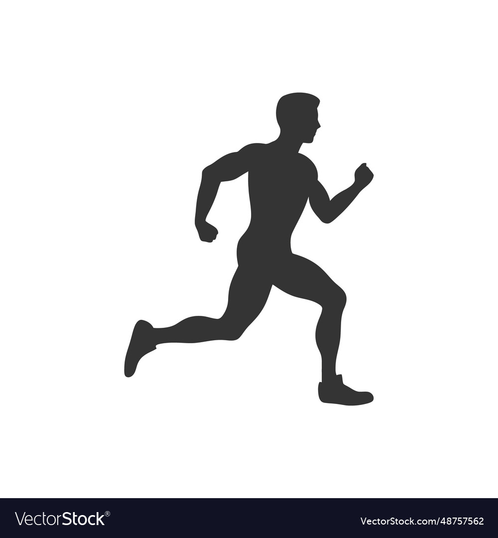 Young man sprinting icon Royalty Free Vector Image