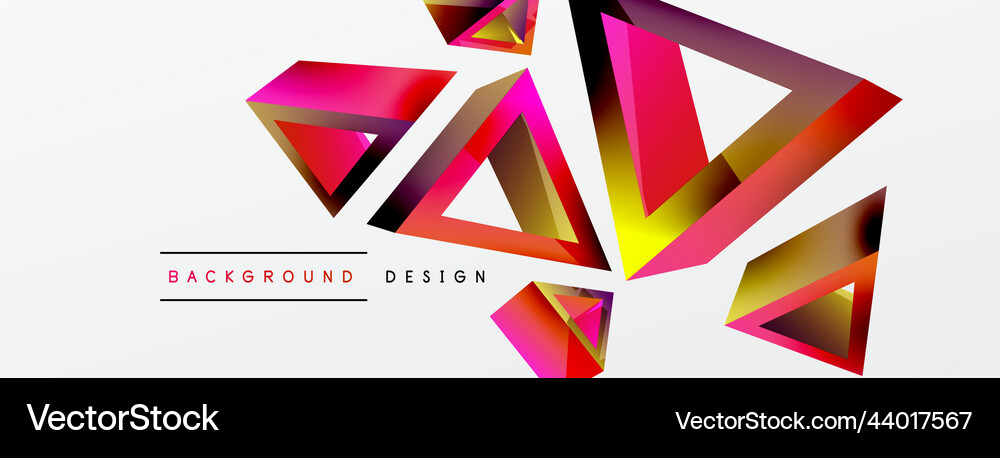 3d triangle abstract background basic shape Vector Image