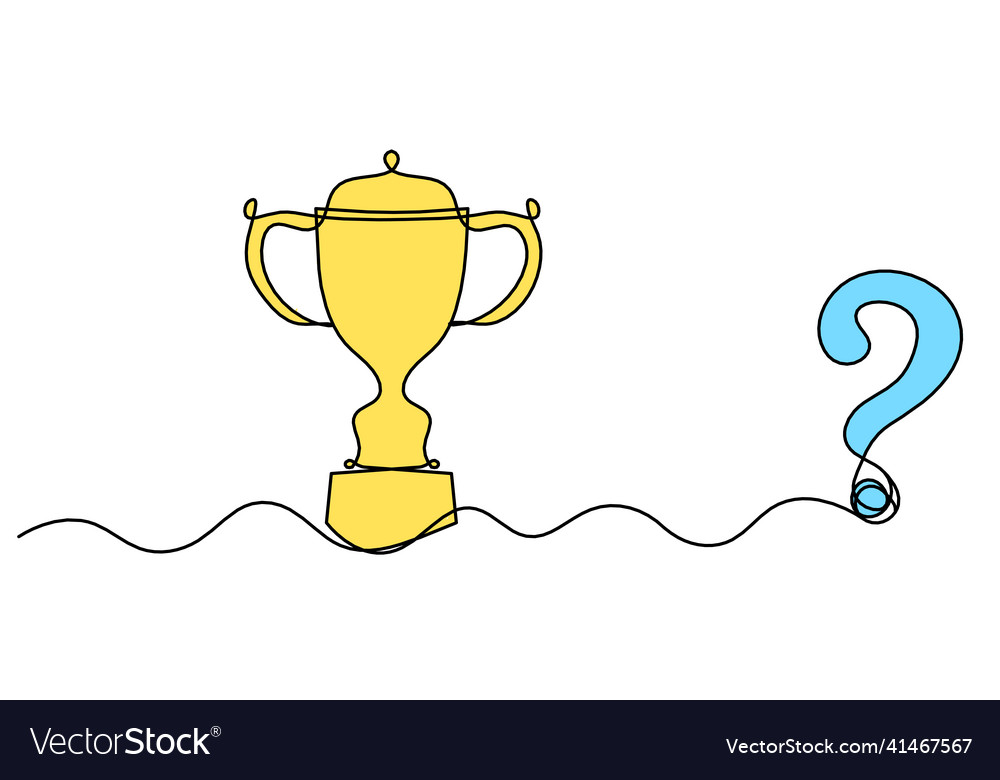 Abstract color cup with question mark