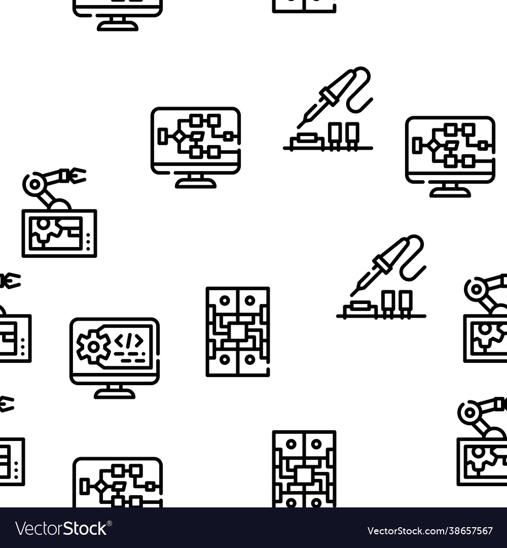 Automation engineer seamless pattern vector image Automation engineer seamless pattern