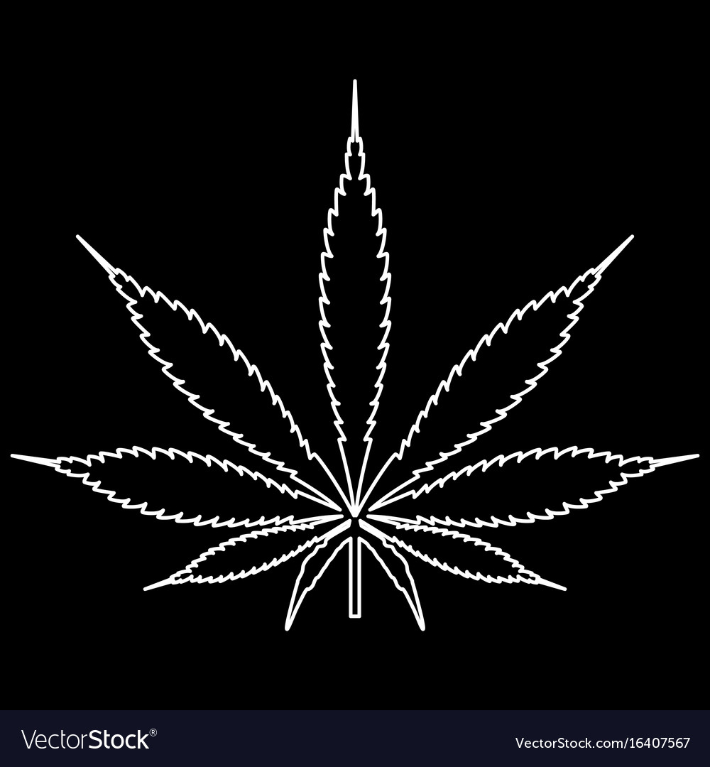 Cannabis marijuana leaf white color path icon