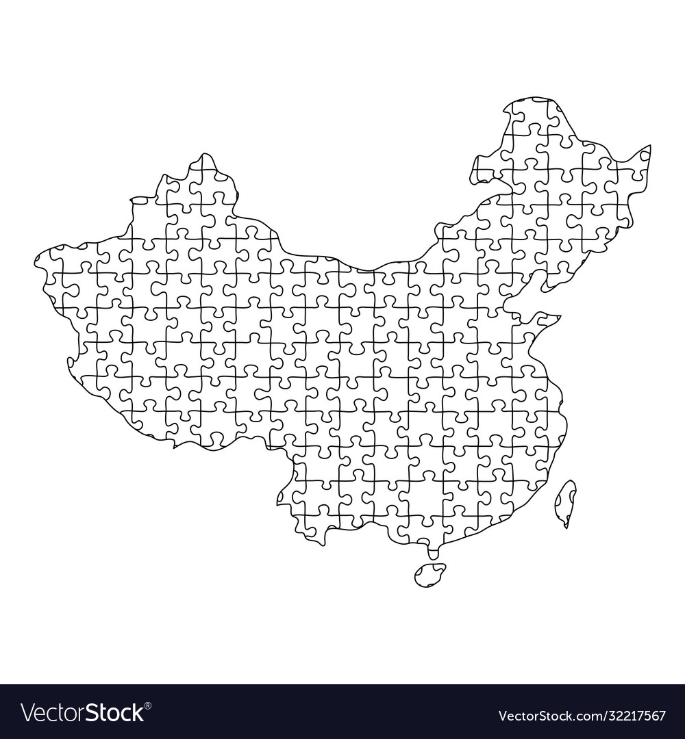 China map from black pattern composed