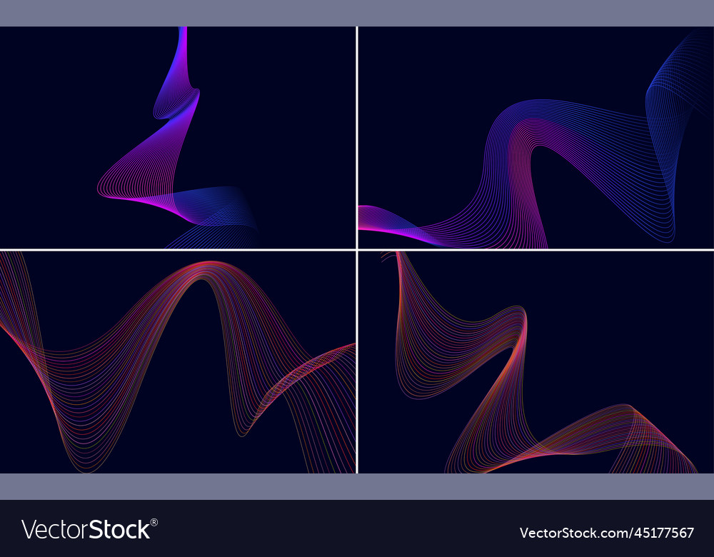 Collection of geometric minimal lines pattern set vector image Collection of geometric minimal lines pattern set