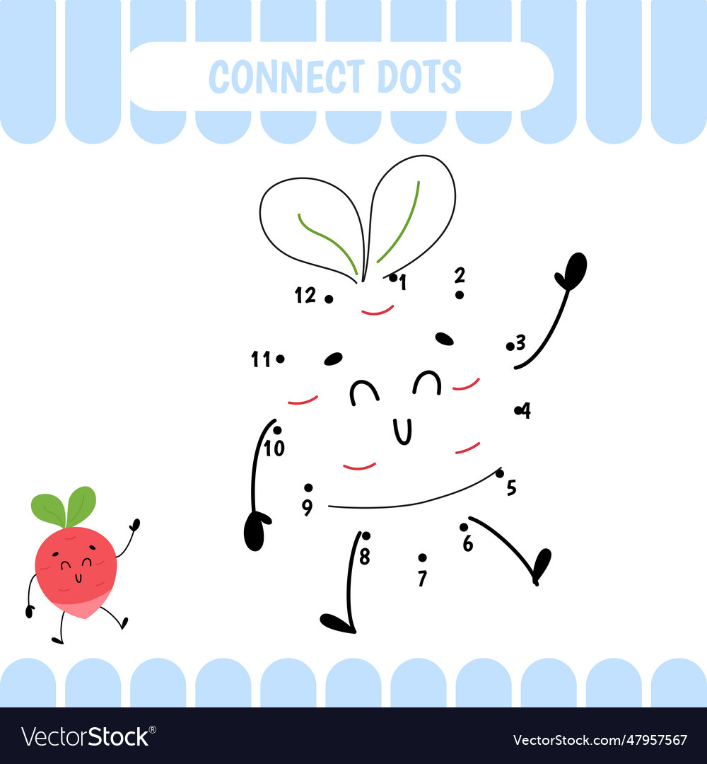 Dot to dot educational game for preschool kids Vector Image