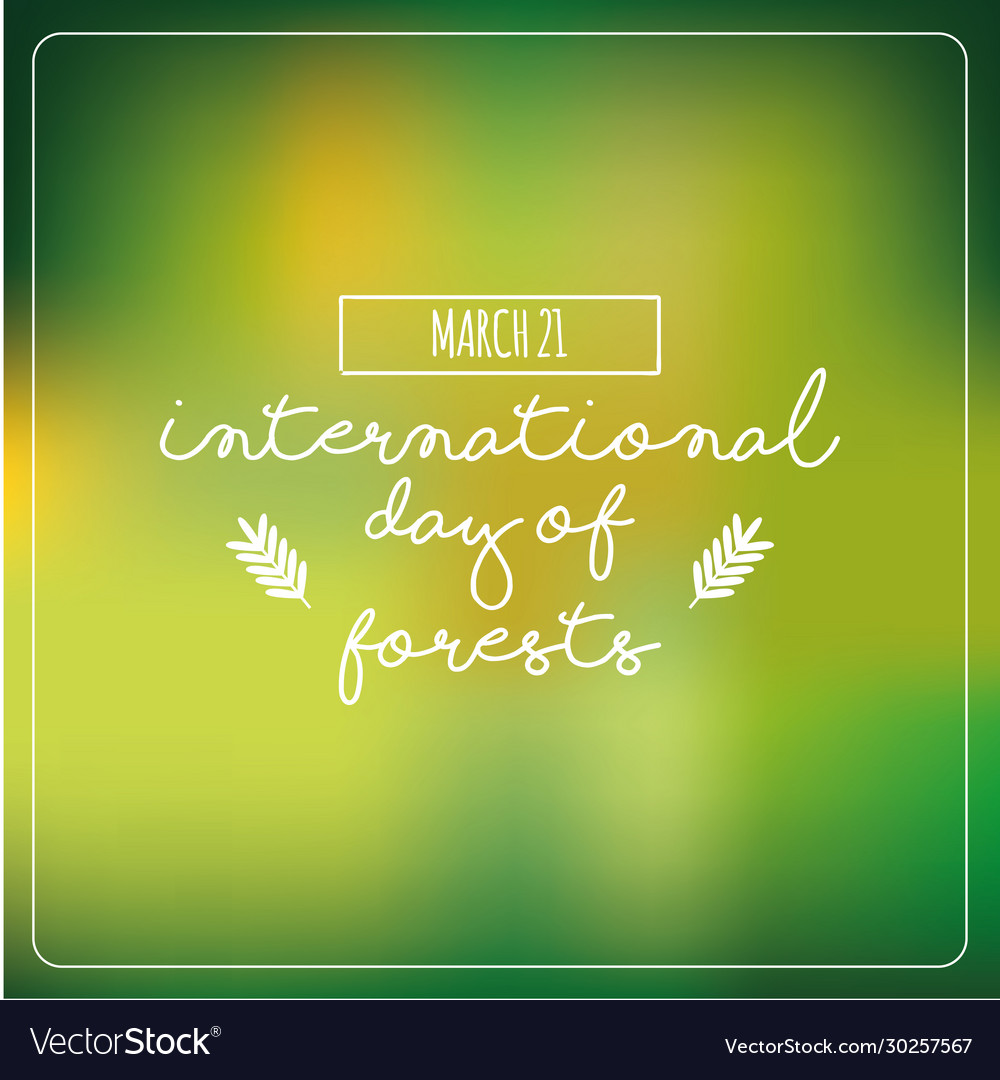 Forest day typography Royalty Free Vector Image