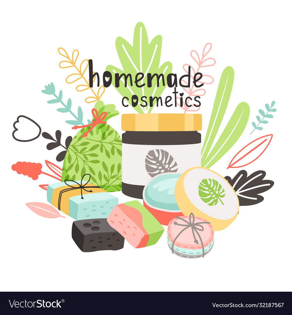 Homemade cosmetics vector image Homemade cosmetics