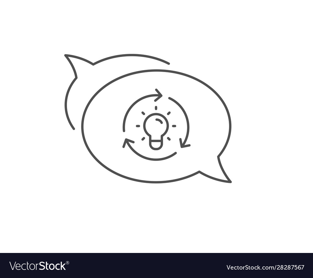 Idea line icon lightbulb sign core value