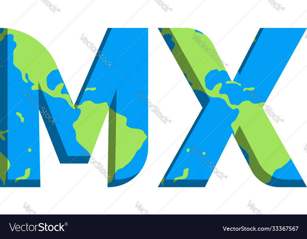 Initial mx logo design with world map style
