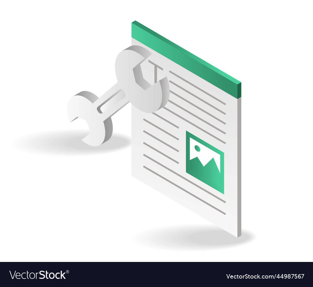 Isometric flat 3d concept of process creating Vector Image Isometric flat 3d concept of process creating
