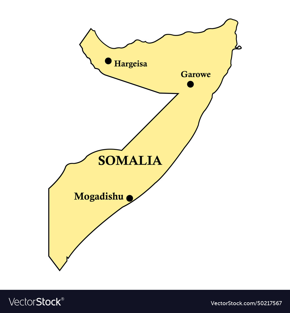 Map of somalia Royalty Free Vector Image - VectorStock