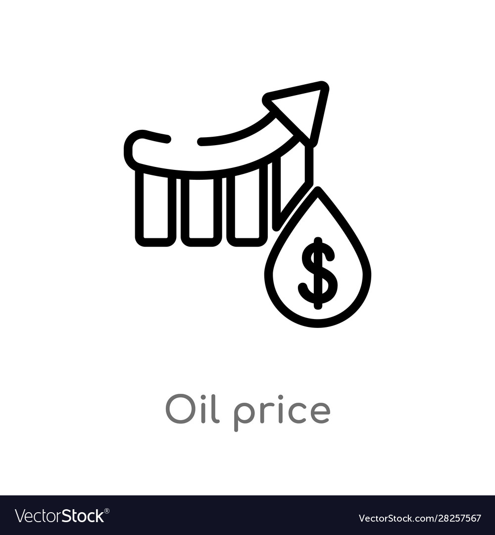 Outline oil price icon isolated black simple line