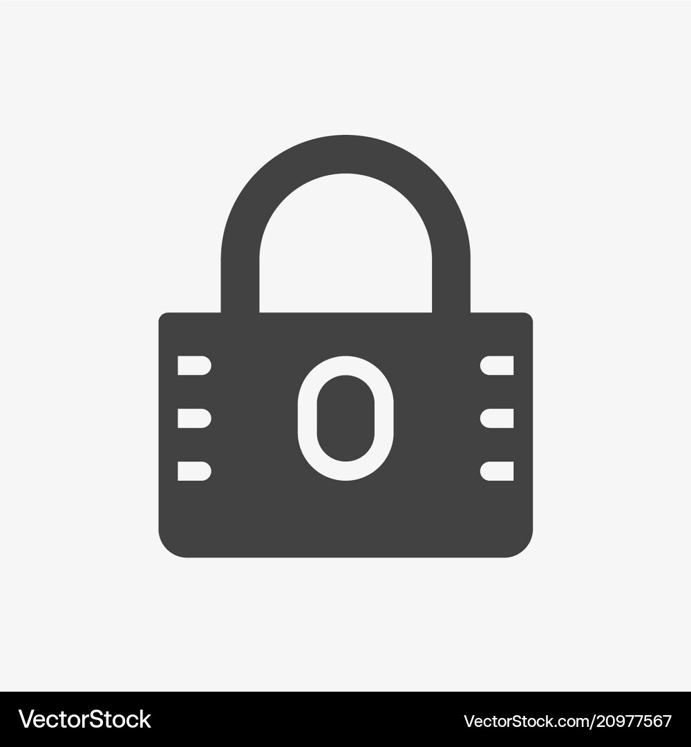 Padlock icon security icon glyph solid style Vector Image