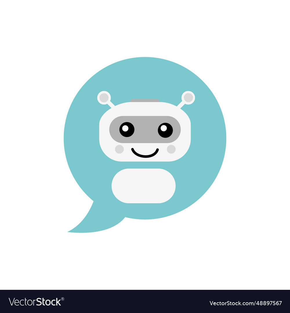 Robot icon chat bot sign for support service vector image Robot icon chat bot sign for support service
