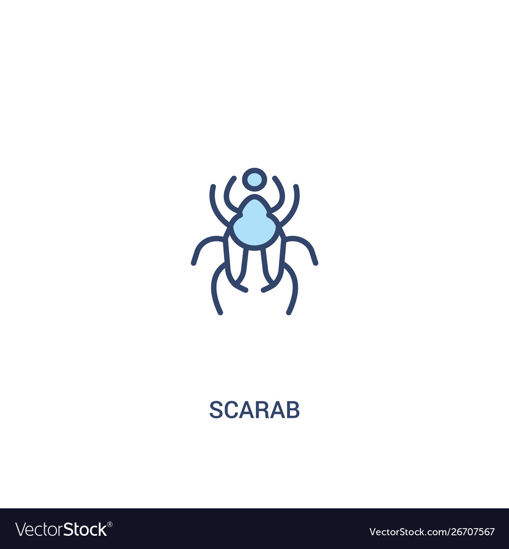 Scarab concept 2 colored icon simple line element vector image Scarab concept 2 colored icon simple line element