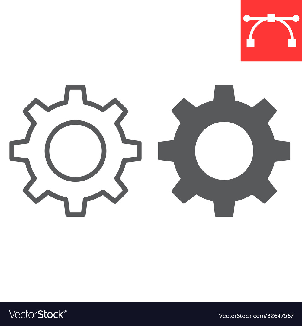 Settings line and glyph icon ui button